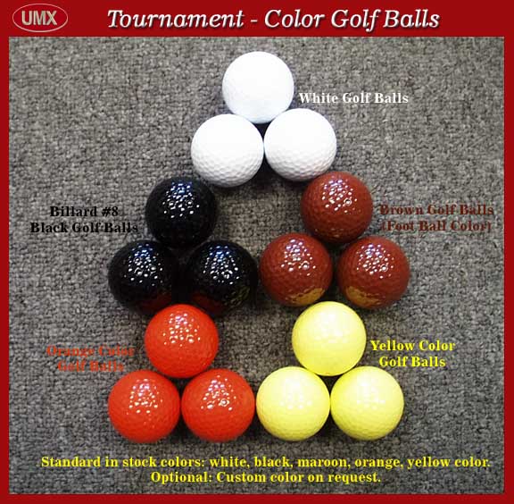 Tournament Color Golf Balls White, Black, Yellow, Brown, Orange Color